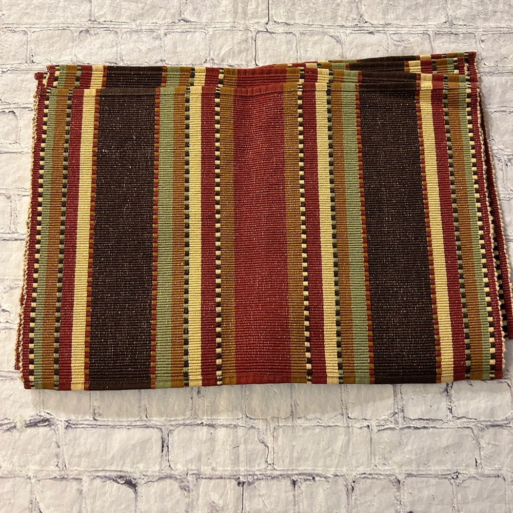 PARK DESIGNS 100% COTTON INDIA MADE STRIPED PATTERN PLACEMATS (4)